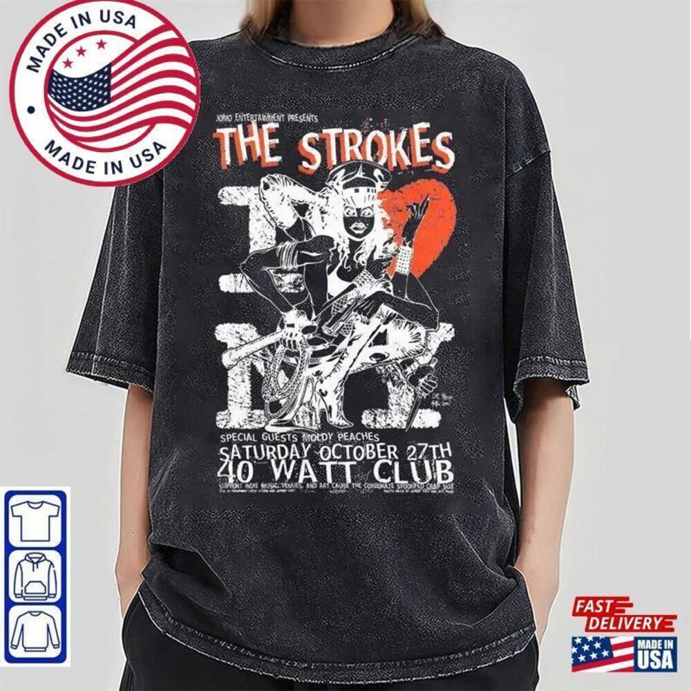 Retro The Strokes Rock Band Shirt Gift Music Lovers Classic Unisex